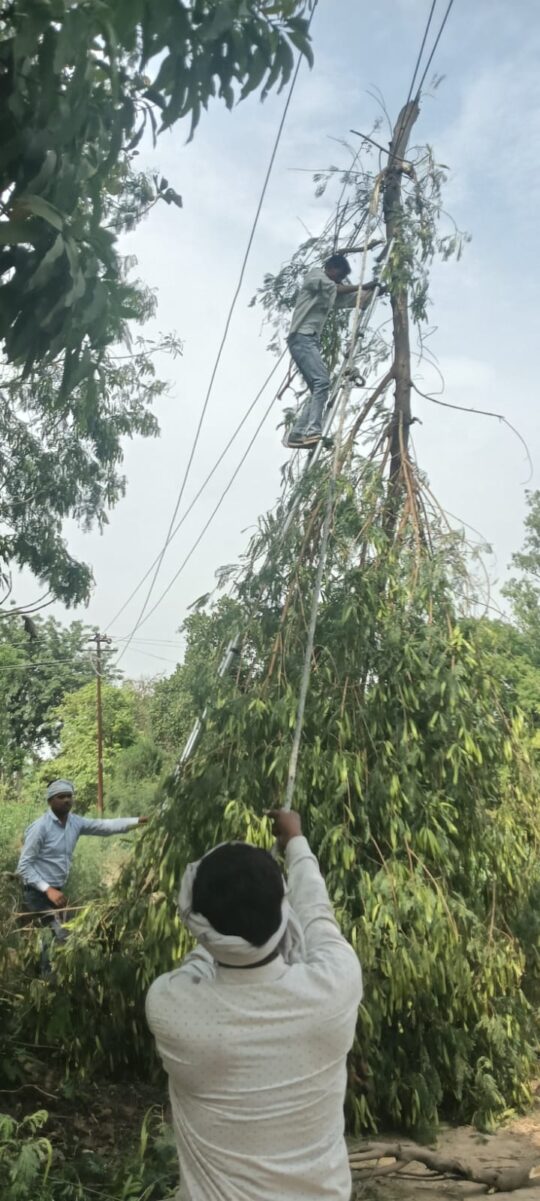 KAIMGANJ NEWS तेज हवाओं का कहर: 11 हजार लाइन पर गिरी डाल, आधा शहर अंधेरे में IMG 20260429 WA0343